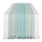 DII® 72" Teal Blue Striped Fringed Table Runner